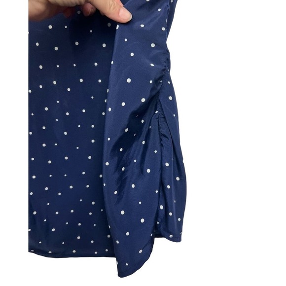 Pea In The Pod Maternity Navy Polka Dot Retro Sleeveless Shirt Half Size Medium - Picture 4 of 8